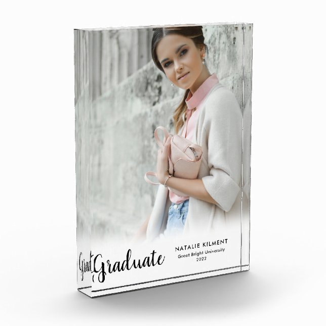 Bloc Photo Noir Script Moderne Graduate Graduate (Gauche)