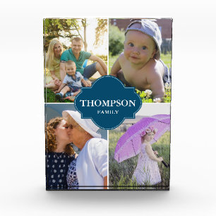 Bloc Photo Nom de famille personnalisé et photos Cimier bleu