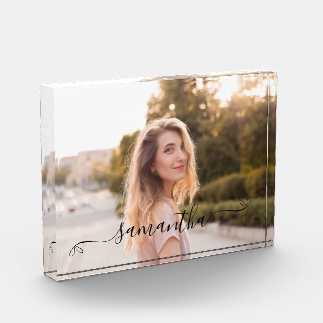 Bloc Photo Nom de la signature de la boîte de découpe (Gauche)