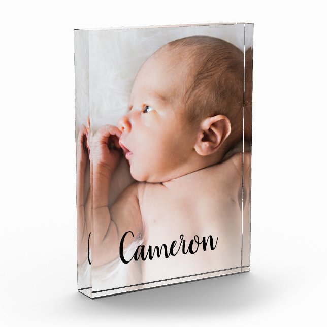 Bloc Photo Nom de script moderne Baby Photo verticale (Gauche)