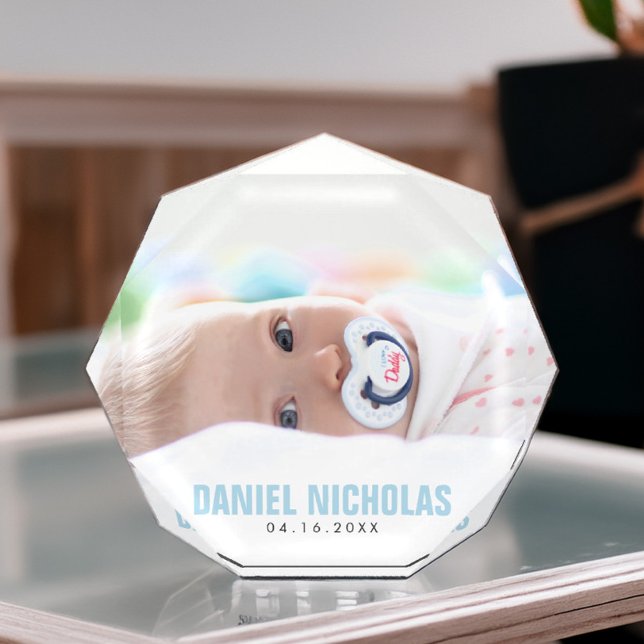 Bloc Photo Nom du bébé bleu (Créateur téléchargé)