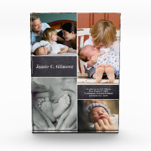 Bloc Photo Nom du bébé Photo Collage Faire-part de naissance