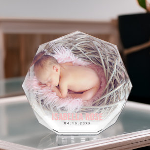 Bloc Photo Nom du bébé rose