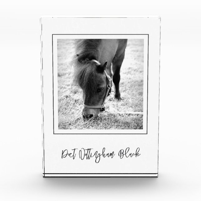 Bloc Photo NOM DU CHEVAL PHOTO équestre Keepsaké intemporel (Devant)