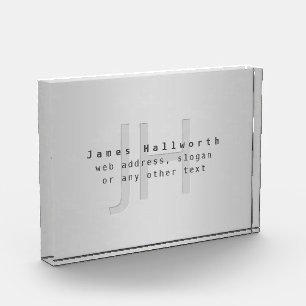 Bloc Photo Nom et Slogan modifiable moderne Gradient gris