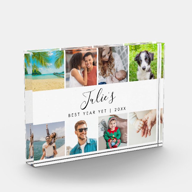 Bloc Photo Nom personnalisé Meilleure année et collage 8 (Gauche)