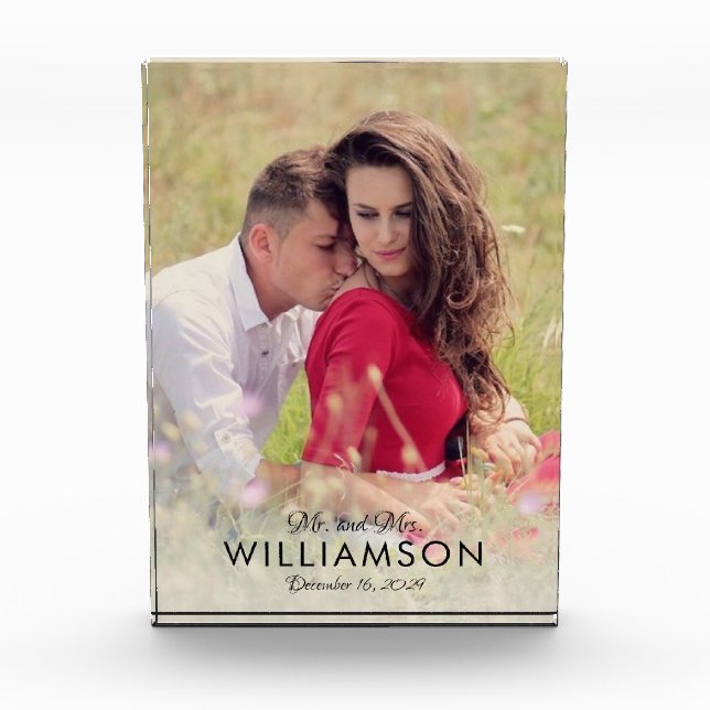 Bloc Photo Nom photo simple Mariage Couple Date (Devant)