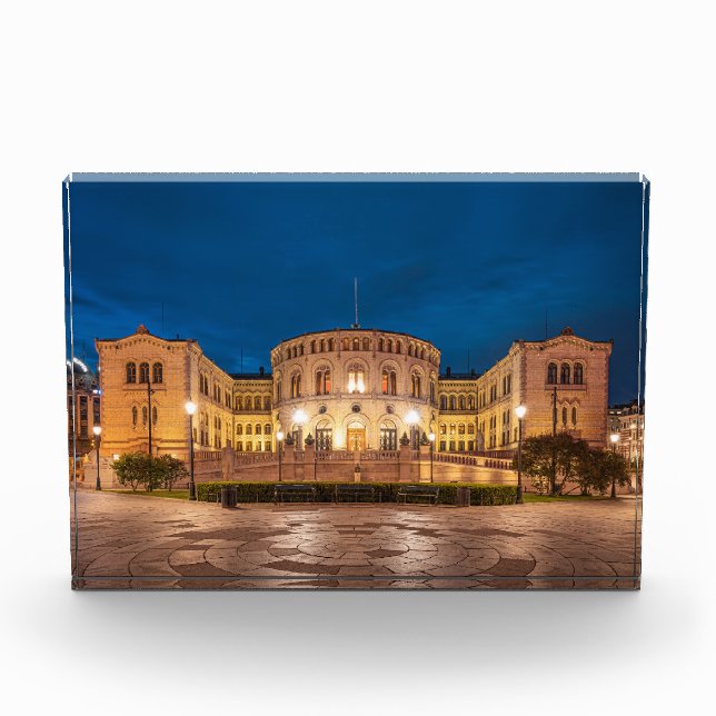 Bloc Photo Norvège Oslo Bâtiment De Stockage La Nuit (Devant)