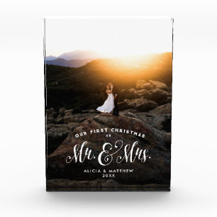 Bloc Photo Notre premier Noël a récemment marié Mme et Mme.