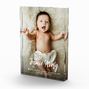 Bloc Photo Nouveau-né Nom de la photo de bébé Script statisti