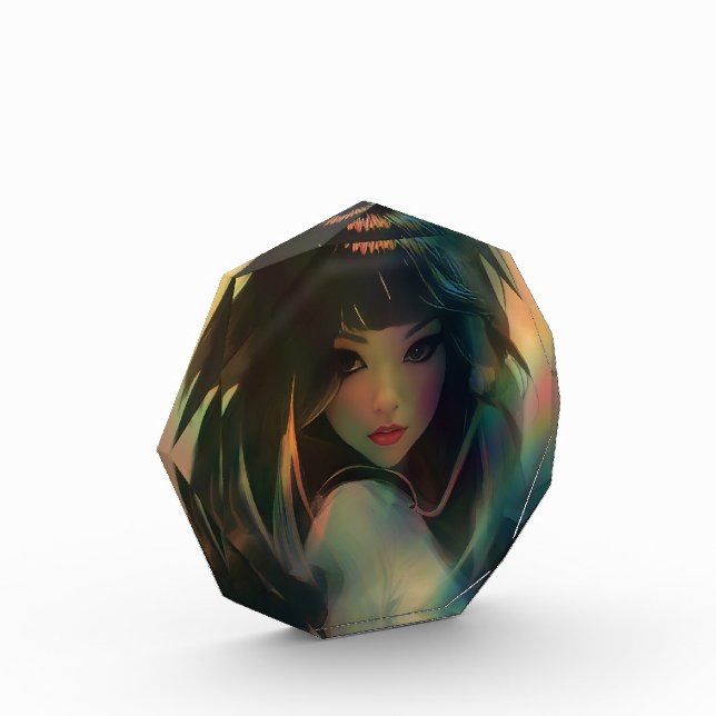 Bloc Photo Oeuvre d'Anime Girl entourée de Rainbow Light (Gauche)