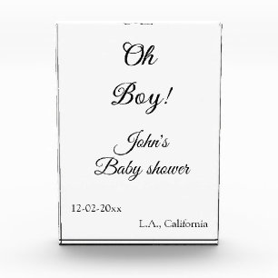 Bloc Photo oh garçon fille baby shower ajouter nom date année