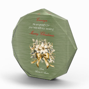 Bloc Photo Ornement de Noël blanc Mariage d'hiver