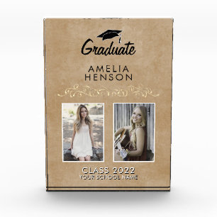 Bloc Photo Ornement d'or rustique Elegant Graduation 2