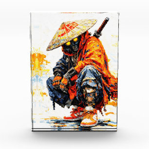 Bloc Photo Palette de Cyber Samouraï couteau néon orange impa