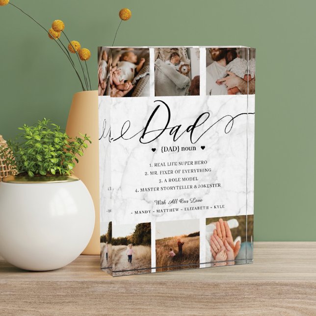 Bloc Photo Papa Dictionnaire Définition Photo Collage Marbre (Créateur téléchargé)