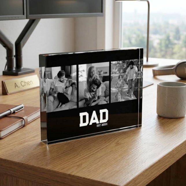 Bloc Photo Papa Est 3 Photo Noir & Blanc Année Fête des Pères (Créateur téléchargé)