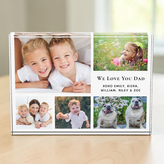 Bloc Photo Papa Je T'aime (Dad Love You Photo Collage Block)