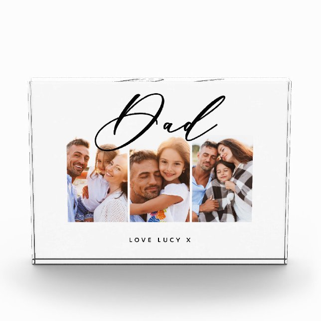 Bloc Photo papa mignon script moderne multi photo cadeau  (Devant)
