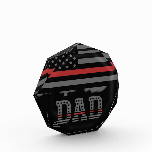 Bloc Photo Papa Thin Red Line Pompier papa Cadeaux (Gauche)