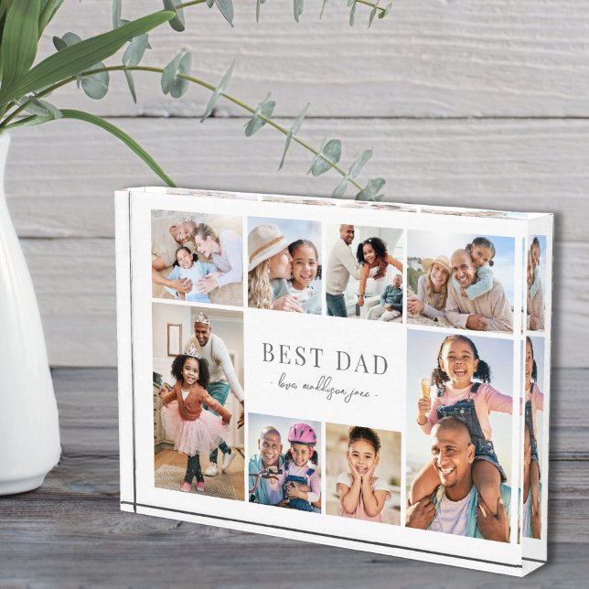 Bloc Photo Papa tout simplement le meilleur (Simple Best Dad Collage Photo Block)