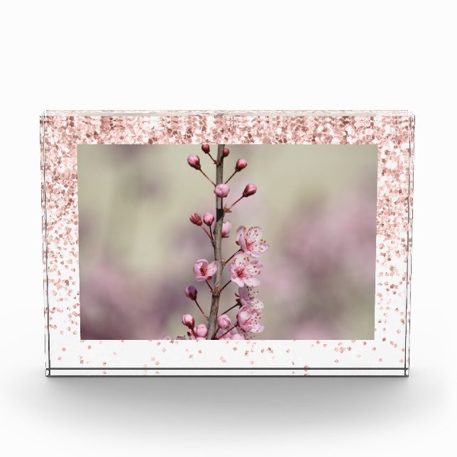 Bloc Photo Parties scintillant à étincelles roses - Photo per (Devant)