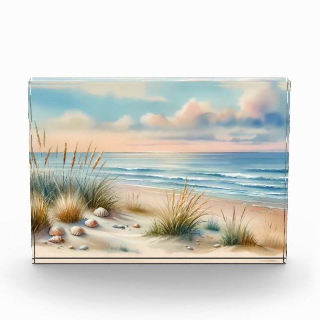 Bloc Photo Pastel Coastal Dunes Watercolor (Devant)