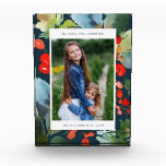 Bloc Photo Peintre | Marine verticale | Vacances<br><div class="desc">Affichez votre photo verticale avec style avec ce bloc photo coloré et moderne,  avec des baies d'aquarelle et des feuilles sur un arrière - plan bleu marine.</div>
