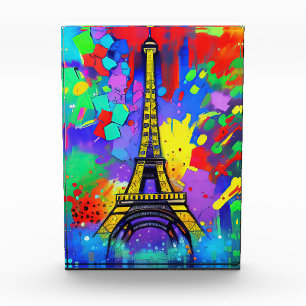 Bloc Photo Peinture colorée de la Tour Eiffel