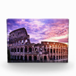 Bloc Photo Peinture du Colisée à Rome au coucher du soleil