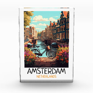 Bloc Photo Peinture vintage d'Amsterdam Pays-Bas