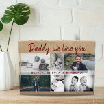 Bloc Photo Père avec enfants et famille Papa Jour du père 6<br><div class="desc">Père avec les enfants et la famille Papa`s Day 6 Photo Block. Collage de 6 photos, le nom du père avec un message doux dans un script tendance et les noms des enfants qui superposent les photos. Ajoutez vos 6 photos de famille préférées. Un cadeau pour un anniversaire, la fête...</div>