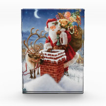 Père Noël sur le toit Photo Block