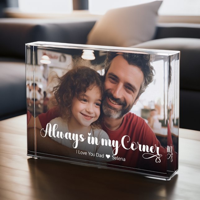 Bloc Photo Père Papa Toujours Dans Mon Coin Horizontal (Créateur téléchargé)