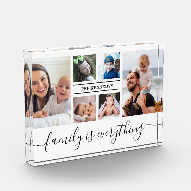 Bloc Photo Personalized 6 Picture Collage Quote Family Name  (Gauche)