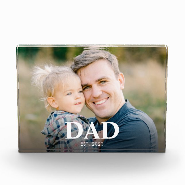 Bloc Photo Personalized Dad Established Fathers Day (Devant)