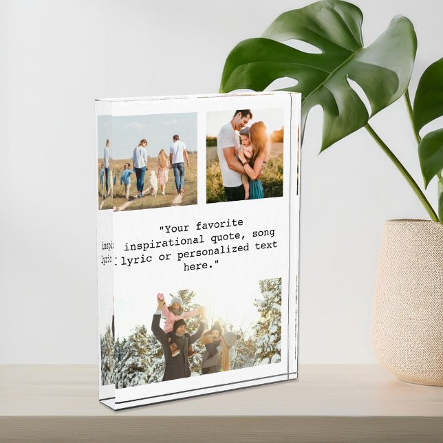 Bloc Photo Personalized Quote 3 Photo Collage Photo Block (Créateur téléchargé)