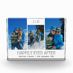 Bloc Photo Personnalisé 3 Photo Collage Mariage Monogrammé