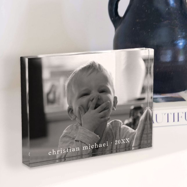 Bloc photo personnalisé avec nom classique (Classic Name Custom Photo Block)