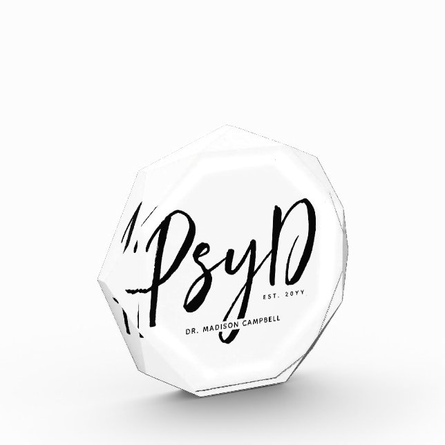 Bloc Photo Personnalisé Elegant PsyD Docteur en Psychologie (Gauche)