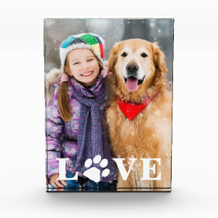Bloc Photo Personnalisé Pet Lover Love Empreinte de patte Amo