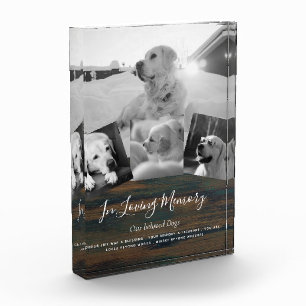 Bloc Photo Pet Dog Memorial Photo Collage Poème du Souvenir