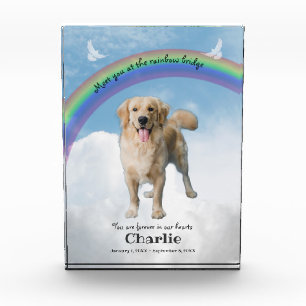 Bloc Photo Pet Memorial Keepsaké Rainbow Bridge