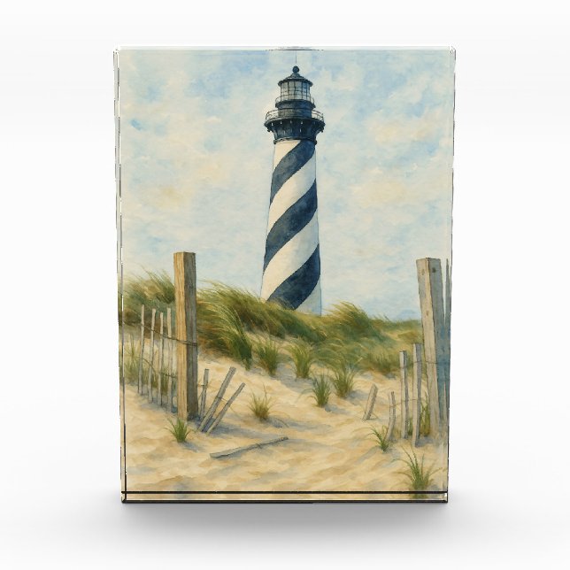 Bloc Photo Phare de Cape Hatteras Aquarelle (Devant)