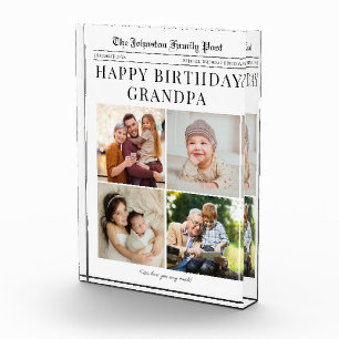 Bloc Photo Photo Block, Newspaper Photo Collage pour grand-pè