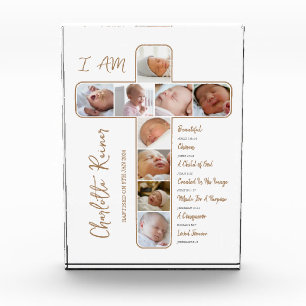 Bloc Photo Photo Collage Croix forme Baptême cadeau