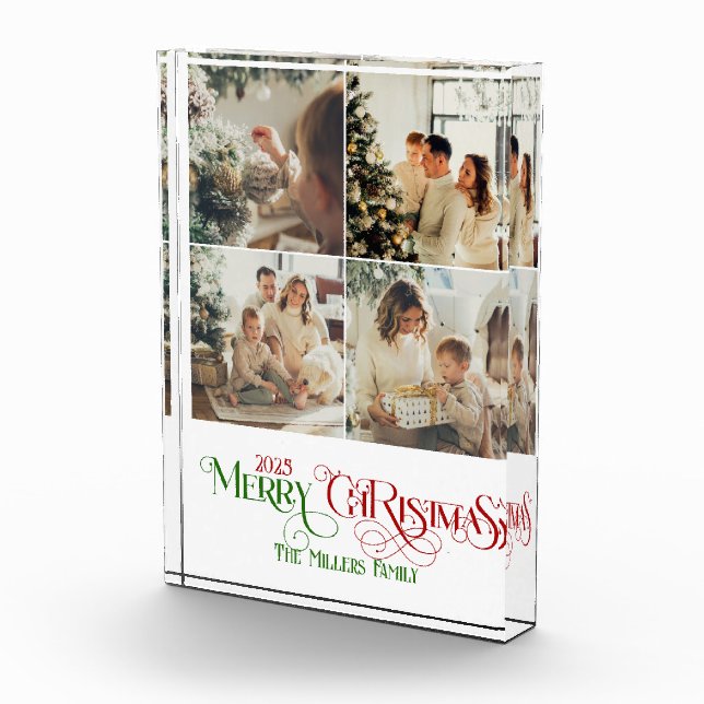 Bloc Photo Photo Collage Joyeux Noël Retro Typographie (Droite)