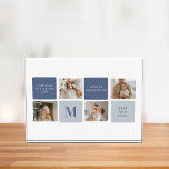 Bloc Photo Photo Collage moderne & Bleu Happy Fête des pères<br><div class="desc">Modern Collage Photo & Blue Happy Fête des pères Gift est un cadeau personnalisé et réfléchi pour célébrer l'homme spécial dans votre vie sur la Fête des pères. Le cadeau comprend un cadre photo de collage magnifiquement conçu avec de l'espace pour de multiples images, vous permettant de capturer et d'afficher...</div>