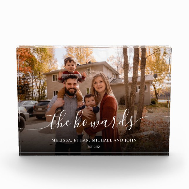 Bloc Photo Photo de famille de script chic (Devant)