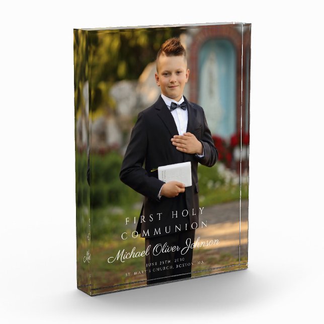 Bloc Photo Photo de la première sainte communion du garçon mo (Gauche)